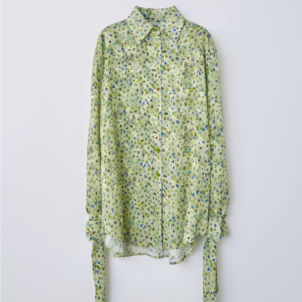 Acne Studios Blurred Crowd-Print Button Down Shirt
